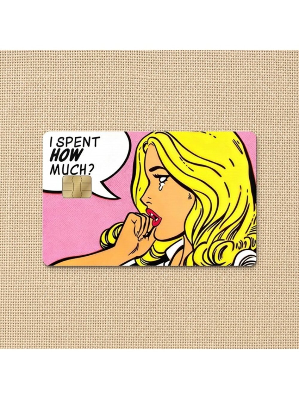 Pop Art Credit Card Skin Sticker - I Spent How Much?